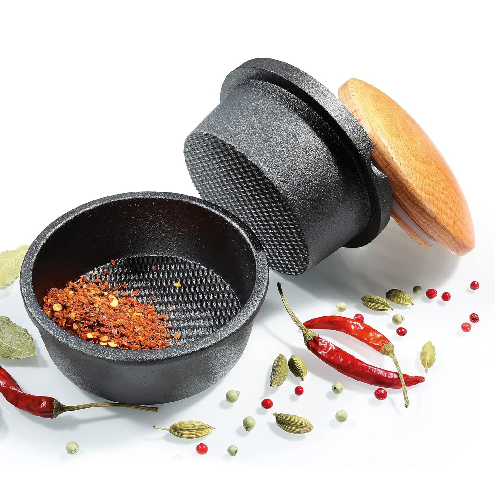 Zassenhaus Cast Iron Spice Grinder Set, Herb and Seed Grinder, 5.4" Diameter