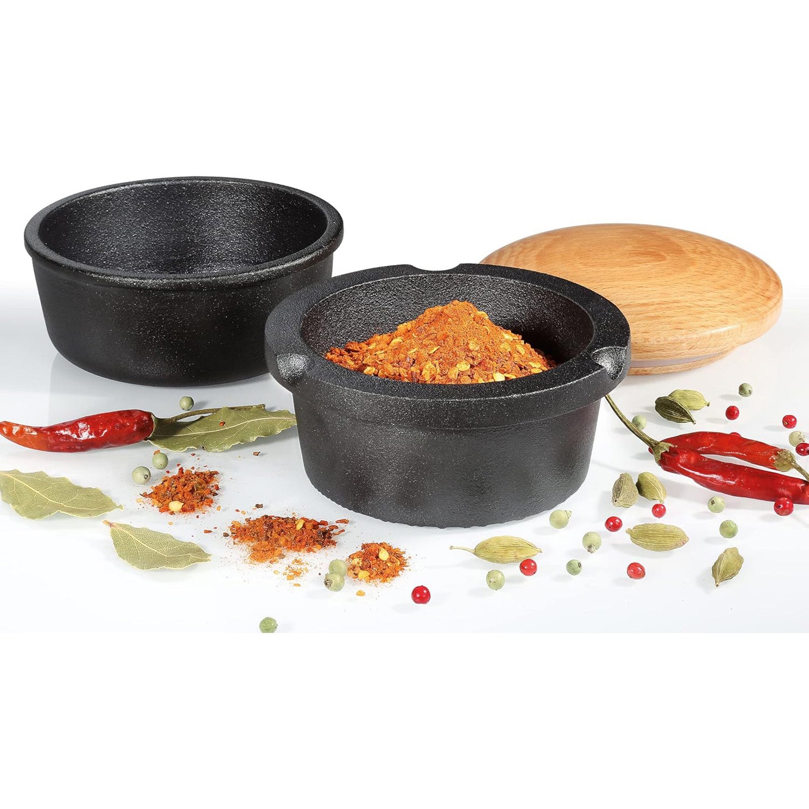 Zassenhaus Cast Iron Spice Grinder Set, Herb and Seed Grinder, 5.4" Diameter