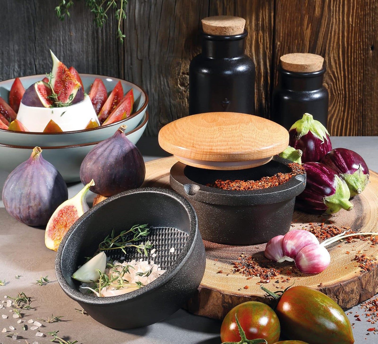 Zassenhaus Cast Iron Spice Grinder Set, Herb and Seed Grinder, 5.4" Diameter