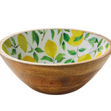 Zassenhaus Mango Wood Lacquered Medium Serving Bowl, 11.75" x 4.5", Lemon