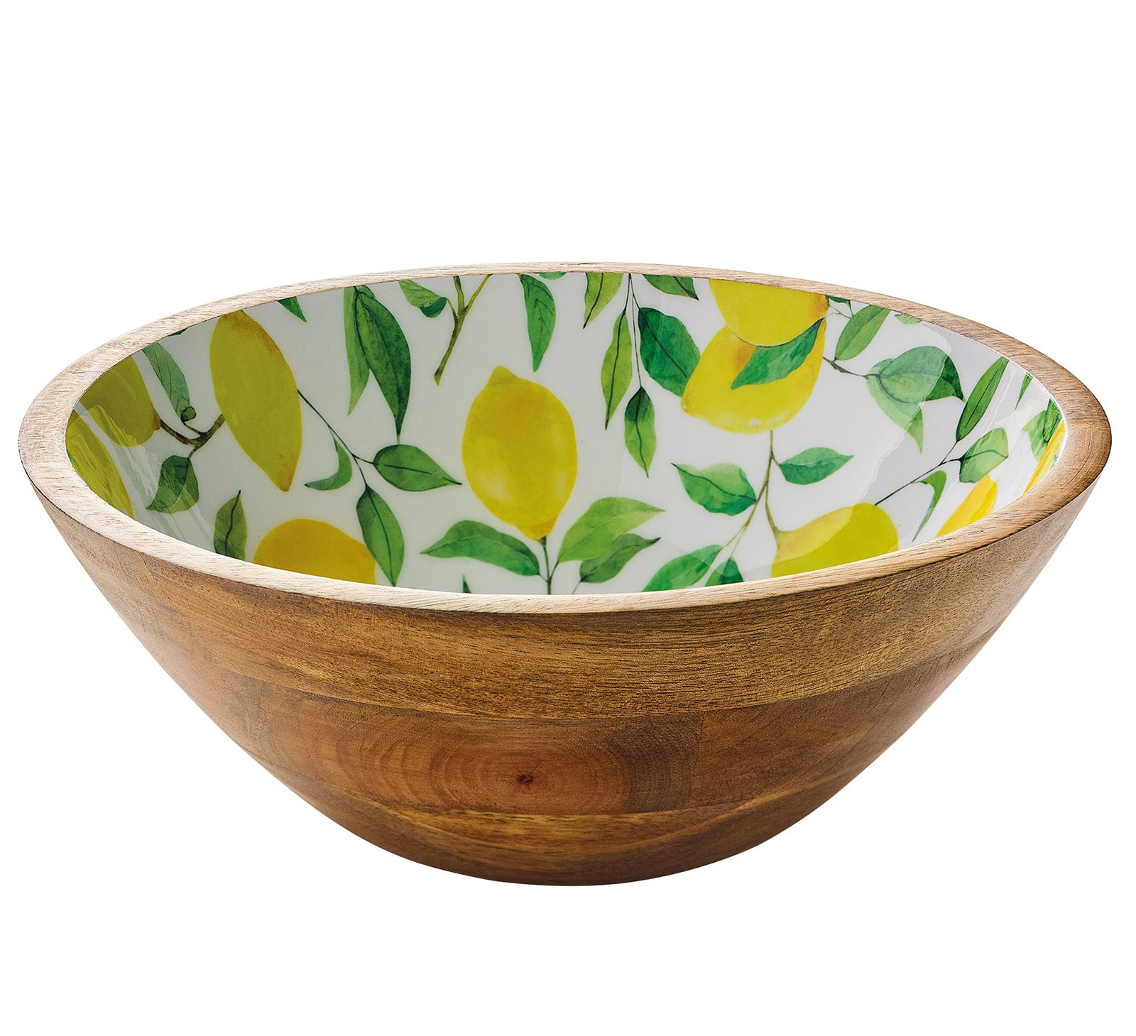 Zassenhaus Mango Wood Lacquered Medium Serving Bowl, 11.75" x 4.5", Lemon
