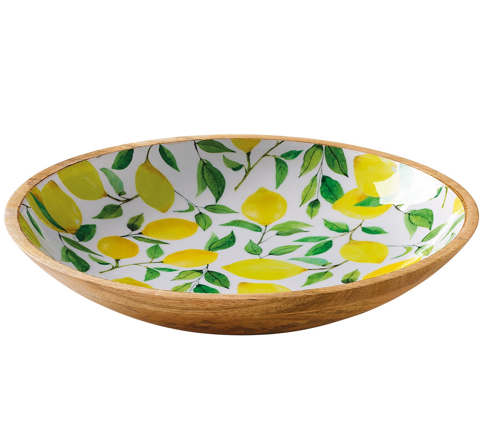 Zassenhaus Mango Wood Lacquered Serving Dish, 13.75" x 2.4", Lemon