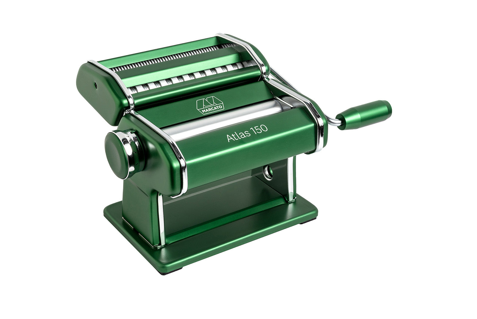 Marcato Atlas 150 Pasta Machine with Cutter, Hand Crank, and Instructions, Made in Italy, Green