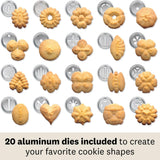 Marcato Atlas Biscuit Maker Press, Includes 20 Cookie Disc Shapes, Silver