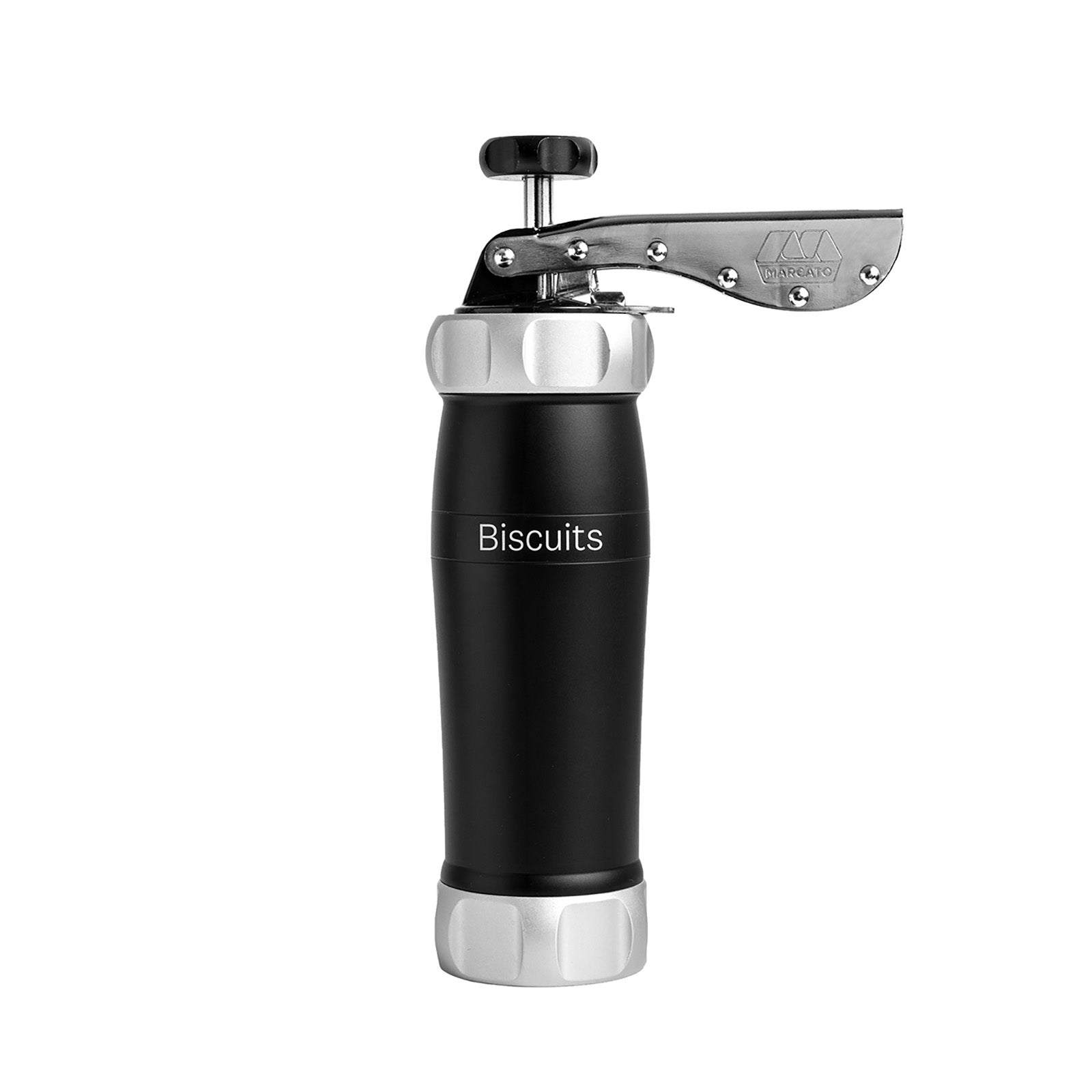 Marcato Design Series Biscuit Maker Press, Includes 20 Cookie Disc Shapes, Black