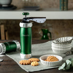 Marcato Design Series Biscuit Maker Press, Includes 20 Cookie Disc Shapes, Green