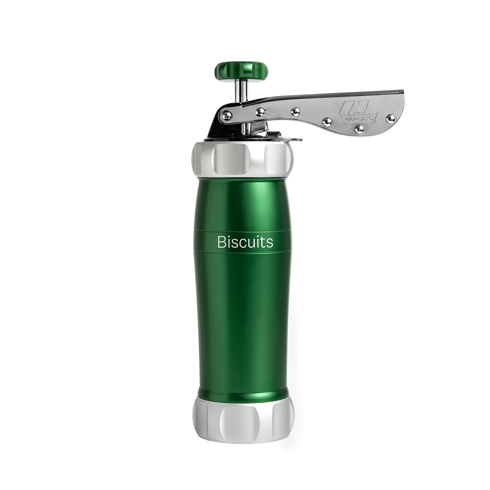 Marcato Design Series Biscuit Maker Press, Includes 20 Cookie Disc Shapes, Green