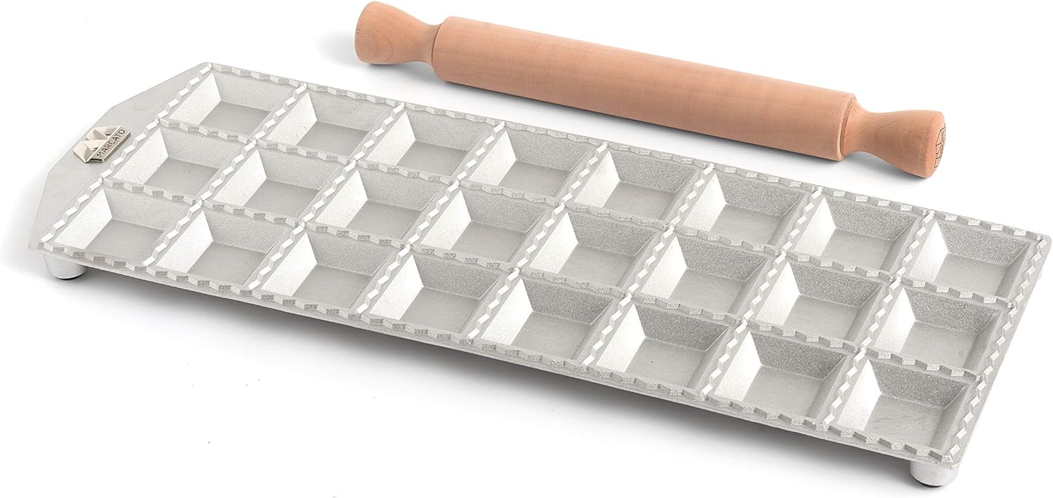 Ravioli Mold by Marcato, Made in Italy, Makes 24 Square Raviolis, 2-Inch