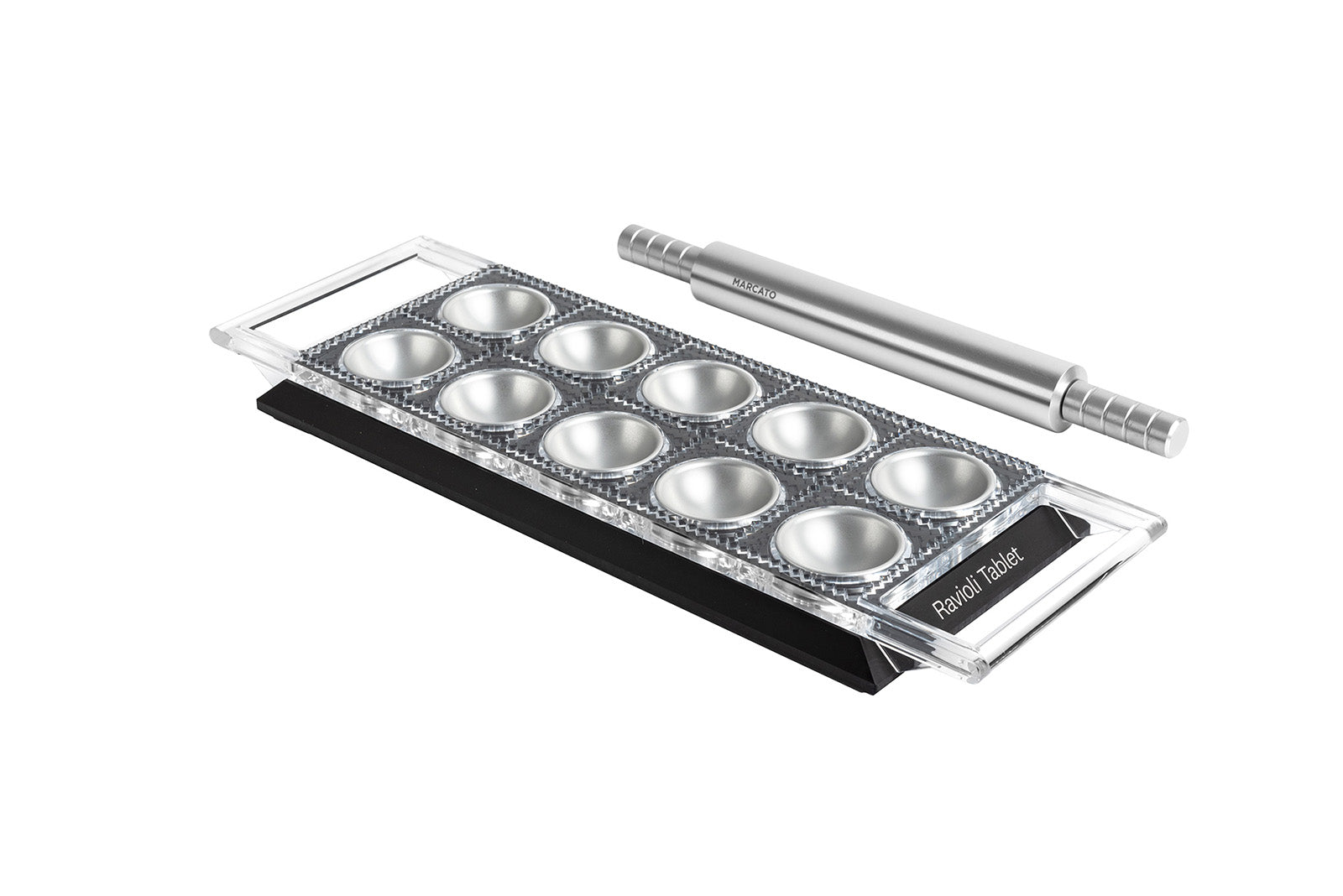 Marcato Atlas Tablet Pasta Maker, Made in Italy, Makes 10 Raviolis, Black