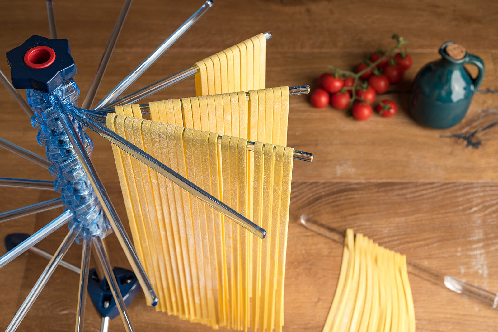 Marcato Atlas Collapsible Pasta Drying Rack, Made In Italy, Blue