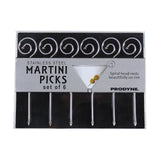 Prodyne Spiral Stainless Steel Martini Picks, Set of 6