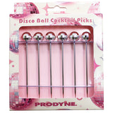 Prodyne Disco Ball Cocktail Picks, 6 Silver Heads, Set of 6