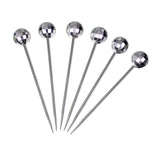 Prodyne Disco Ball Cocktail Picks, 6 Silver Heads, Set of 6