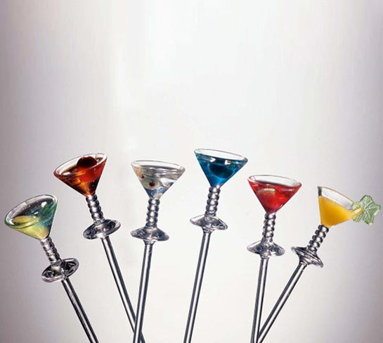 Prodyne Jubilee Colorful Acrylic Martini Pick Set Of 6 Acrylic Martini Picks