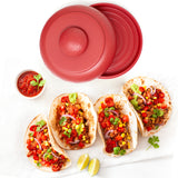 Norpro Sombrero Tortilla Warmer and Holder with Nonslip Bottom, Red