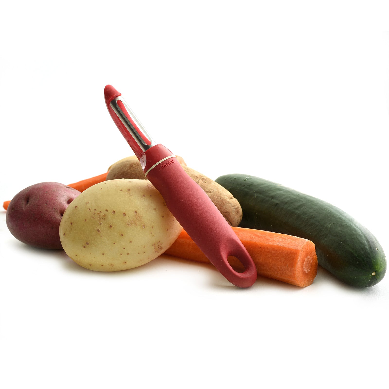 Norpro Grip-EZ Vegetable Peeler, 7.25-Inch, Red
