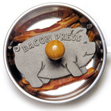Norpro Cast Iron Pig Shaped Bacon and Grill Press with Wood Handle