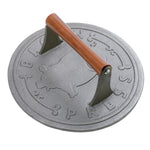 Norpro Round Cast Iron Bacon, Steak, and Burger Press, 8.75-Inch