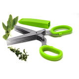 Norpro Multi Blade Herb Shears with Storage Sheath, Stainless Steel, Green
