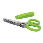 Norpro Multi Blade Herb Shears with Storage Sheath, Stainless Steel, Green