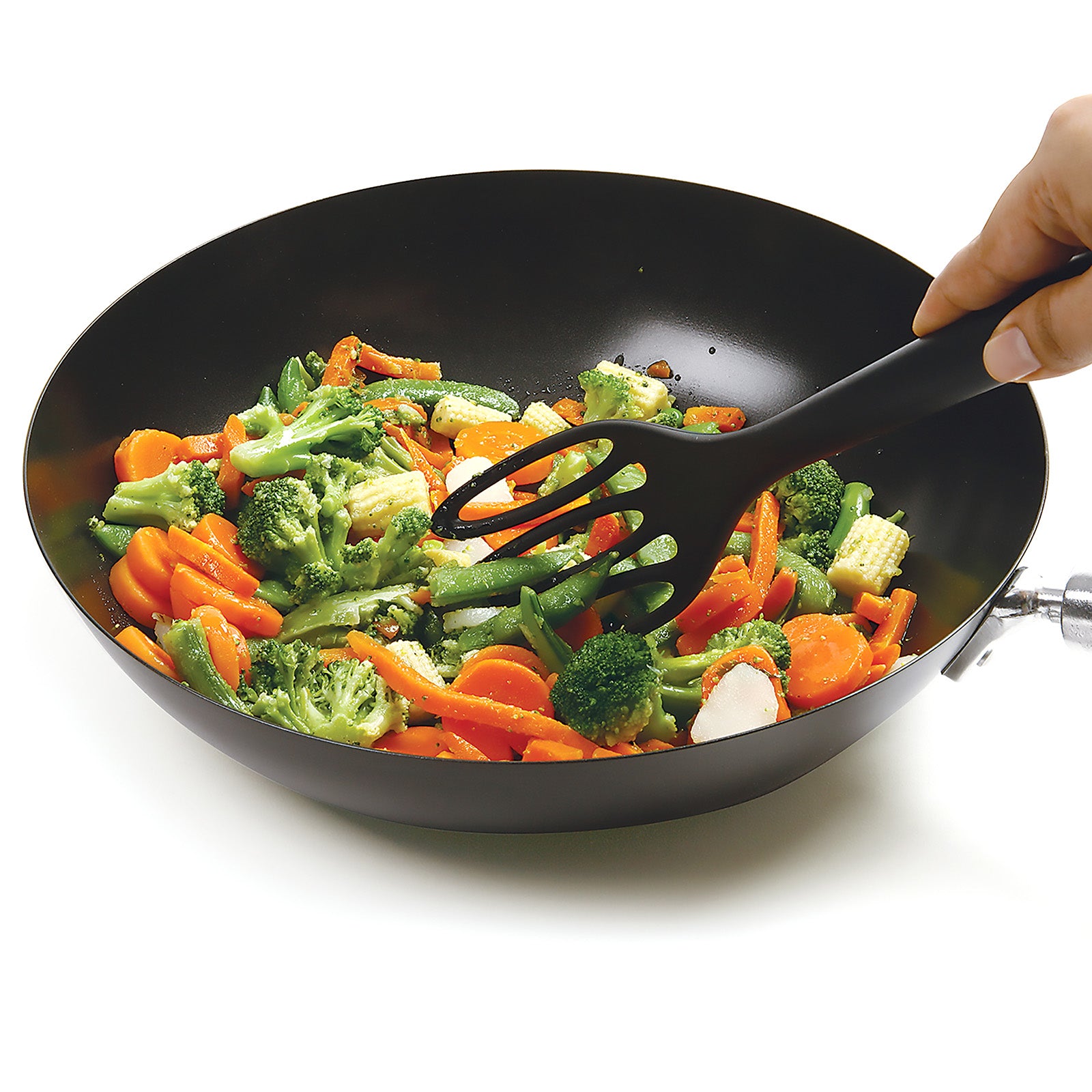 Norpro Grip-EZ Jumbo Fiskie Fork and Whisk Combo Kitchen Tool, Black