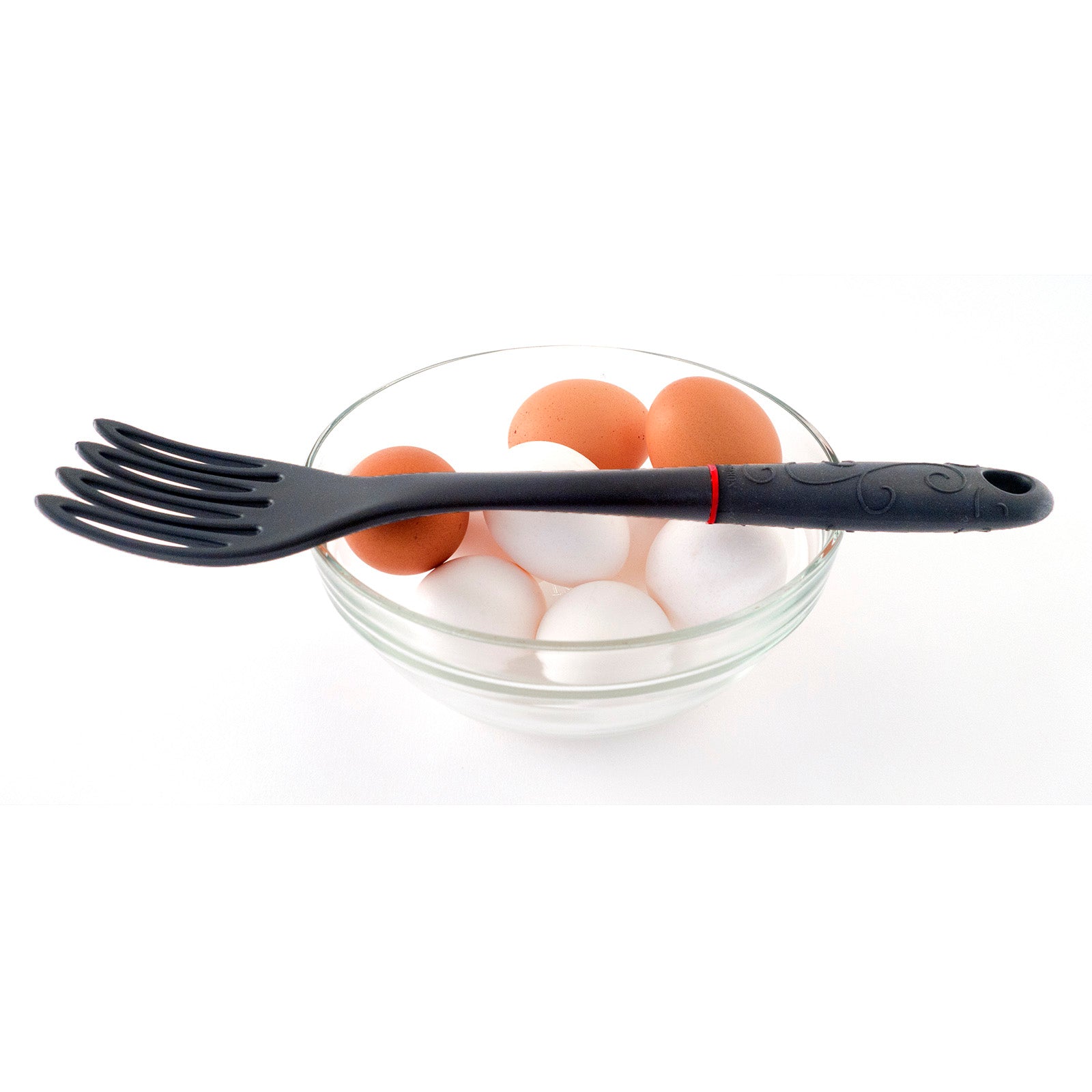 Norpro Grip-EZ Jumbo Fiskie Fork and Whisk Combo Kitchen Tool, 11-Inch, Black