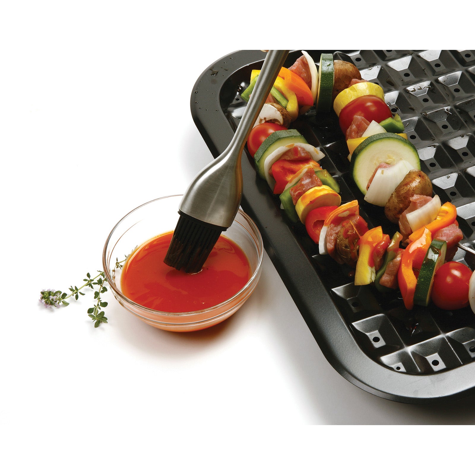 Norpro 12-Inch Silicone BBQ Brush with Stainless Steel Handle
