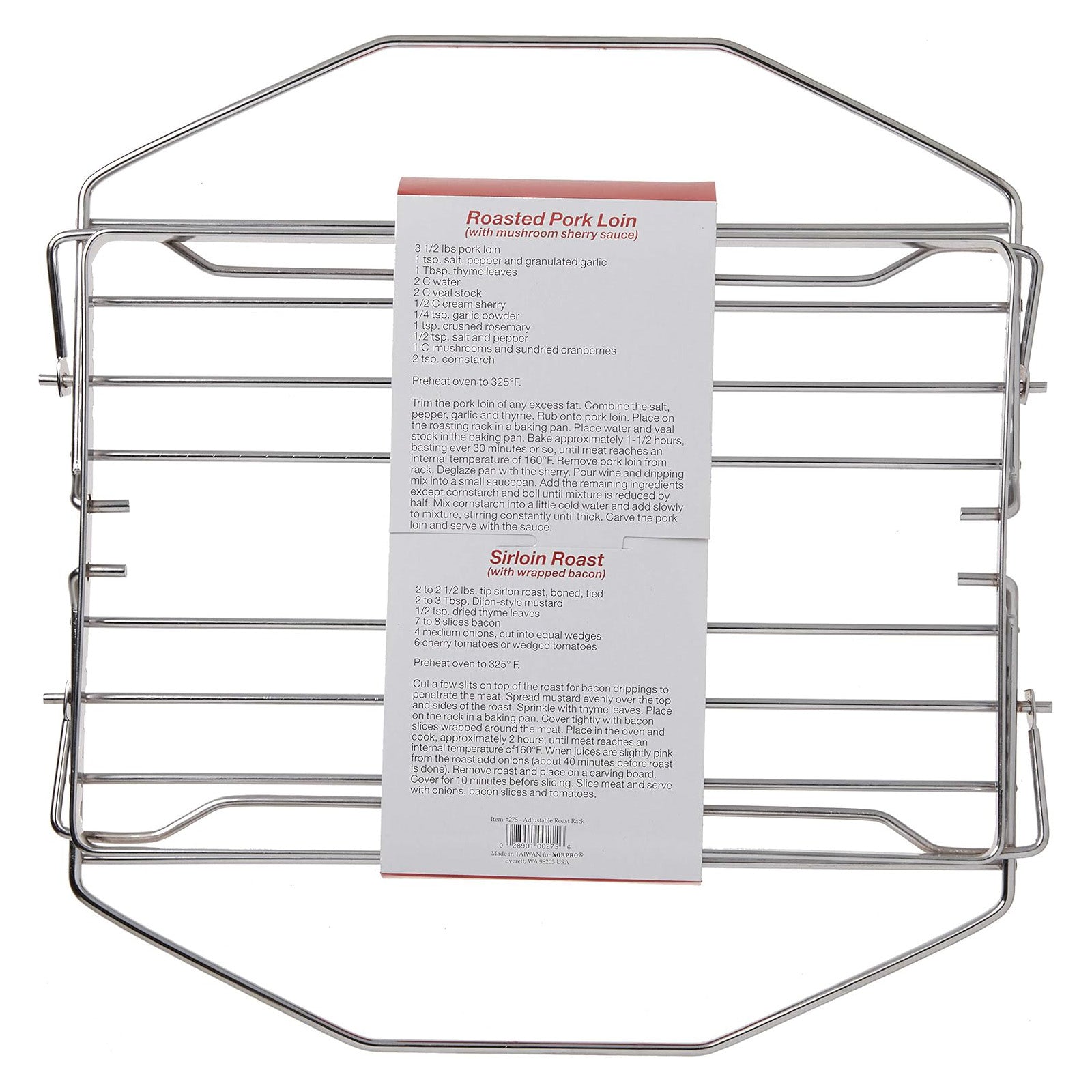 Norpro Adjustable Roast Rack, 11 Inch Nickel-Plated, 7 Positions, Silver