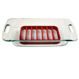 Norpro Rectangle Silicone Roast Rack – 9 x 6 Inch, Red, Heat-Resistant