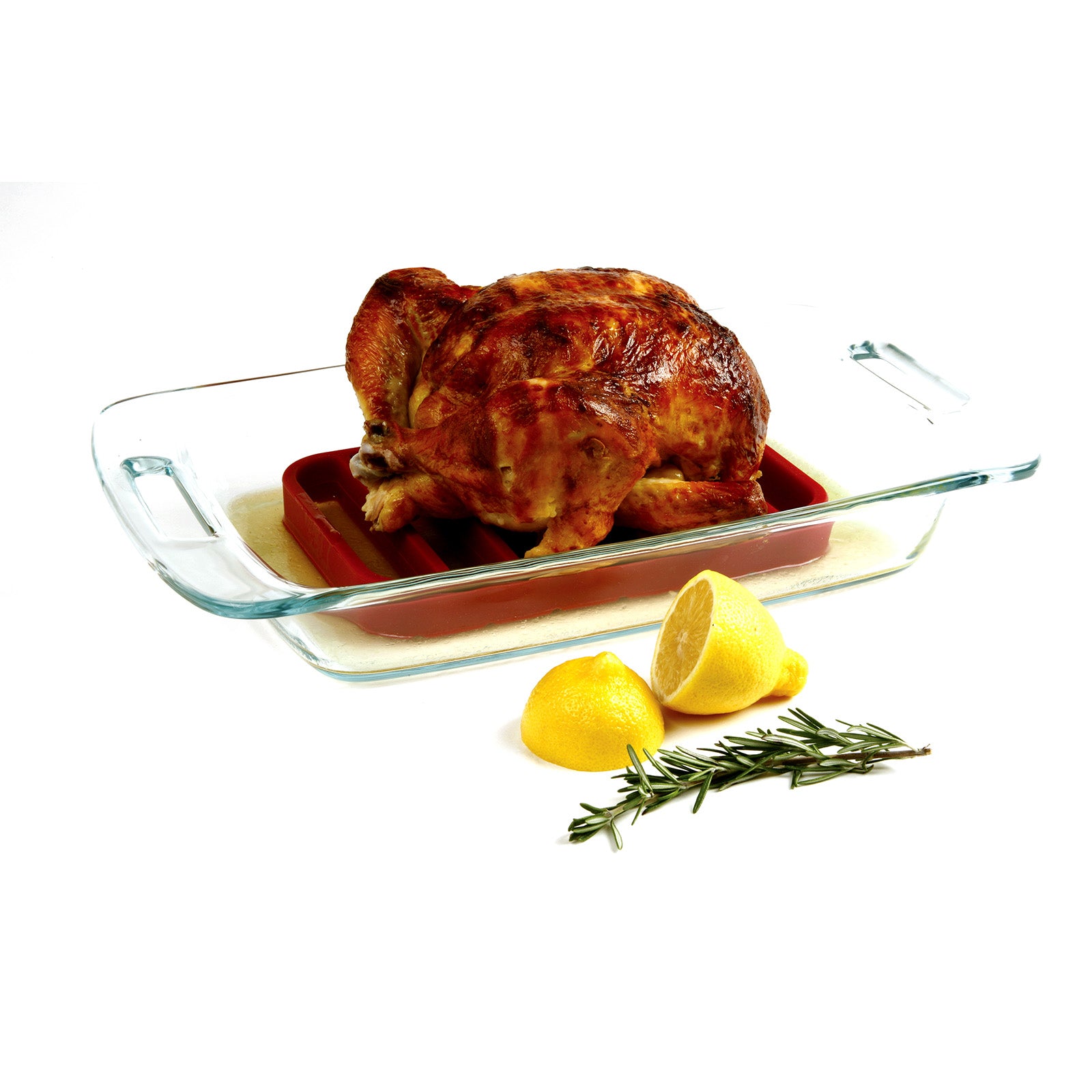 Norpro Rectangle Silicone Roast Rack – 9 x 6 Inch, Red, Heat-Resistant