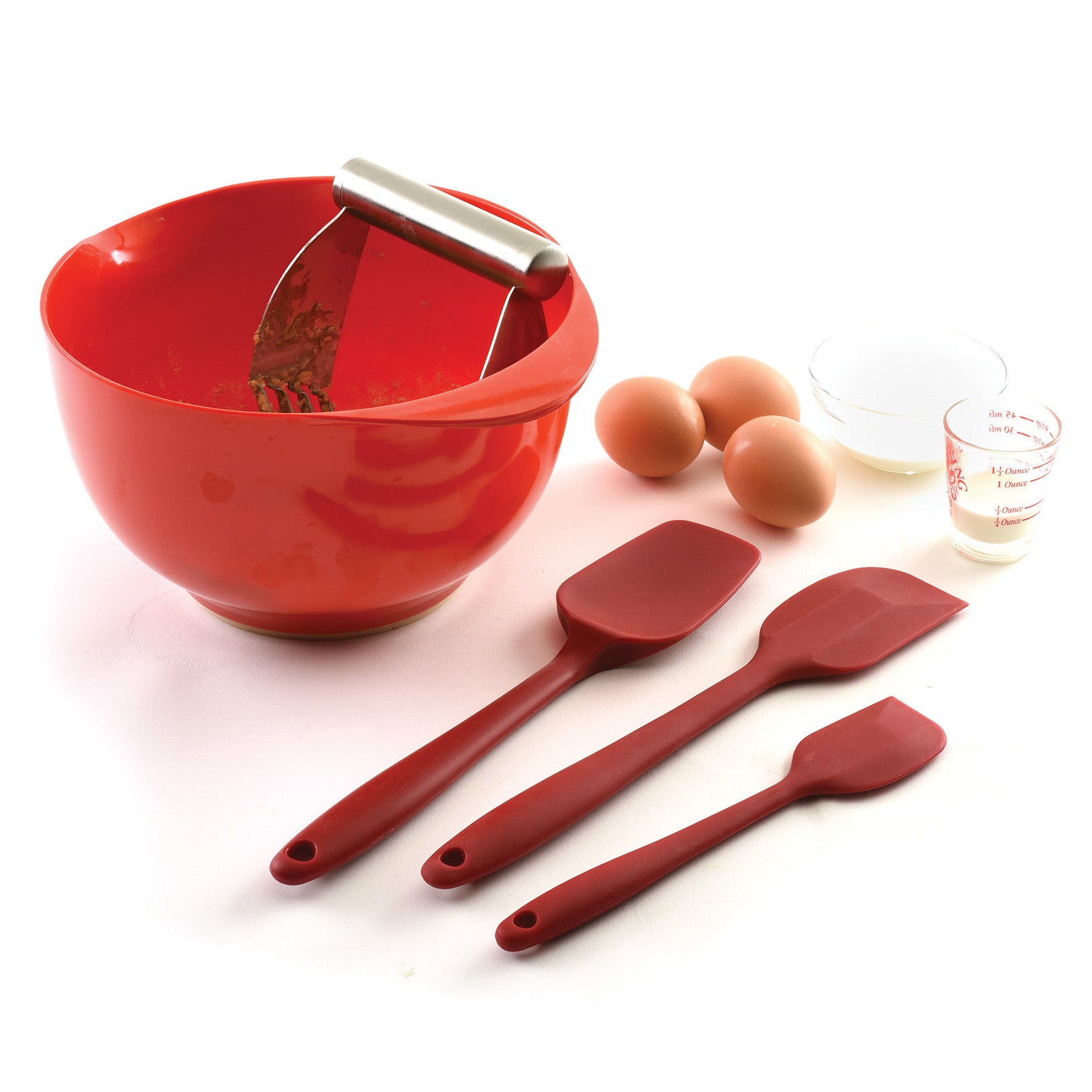 Norpro Heavy Duty Silicone Spatulas, Set of 3, Red