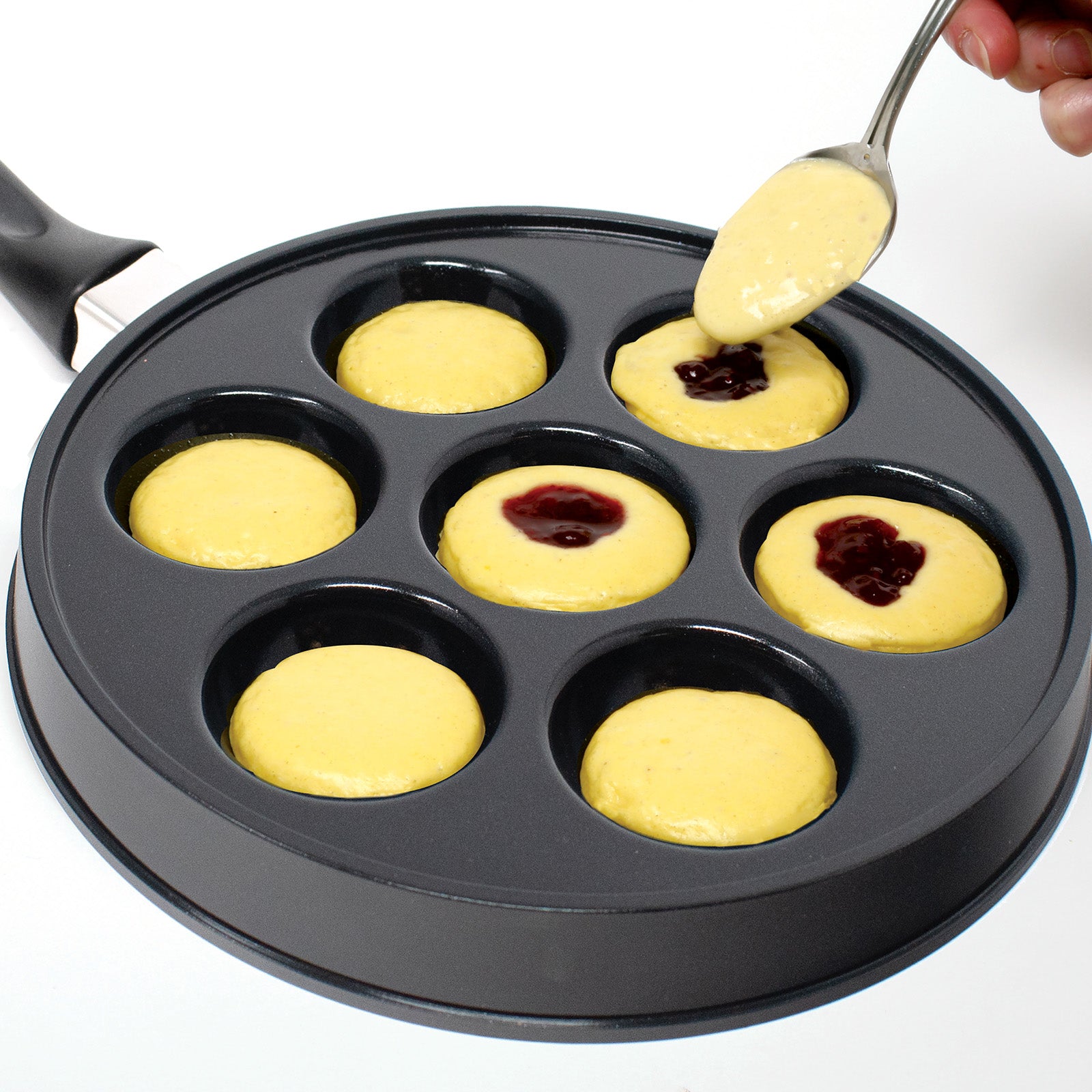 Norpro Stuffed Aebleskiver Pancake Pan with 2.25-Inch Cavities