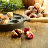 Norpro Deluxe Cast Iron Aebleskiver Stuffed Pancake Pan with Wood Handle