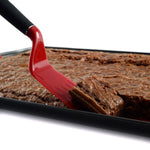 Norpro Brownie Spatula with Scalloped Blade, Red