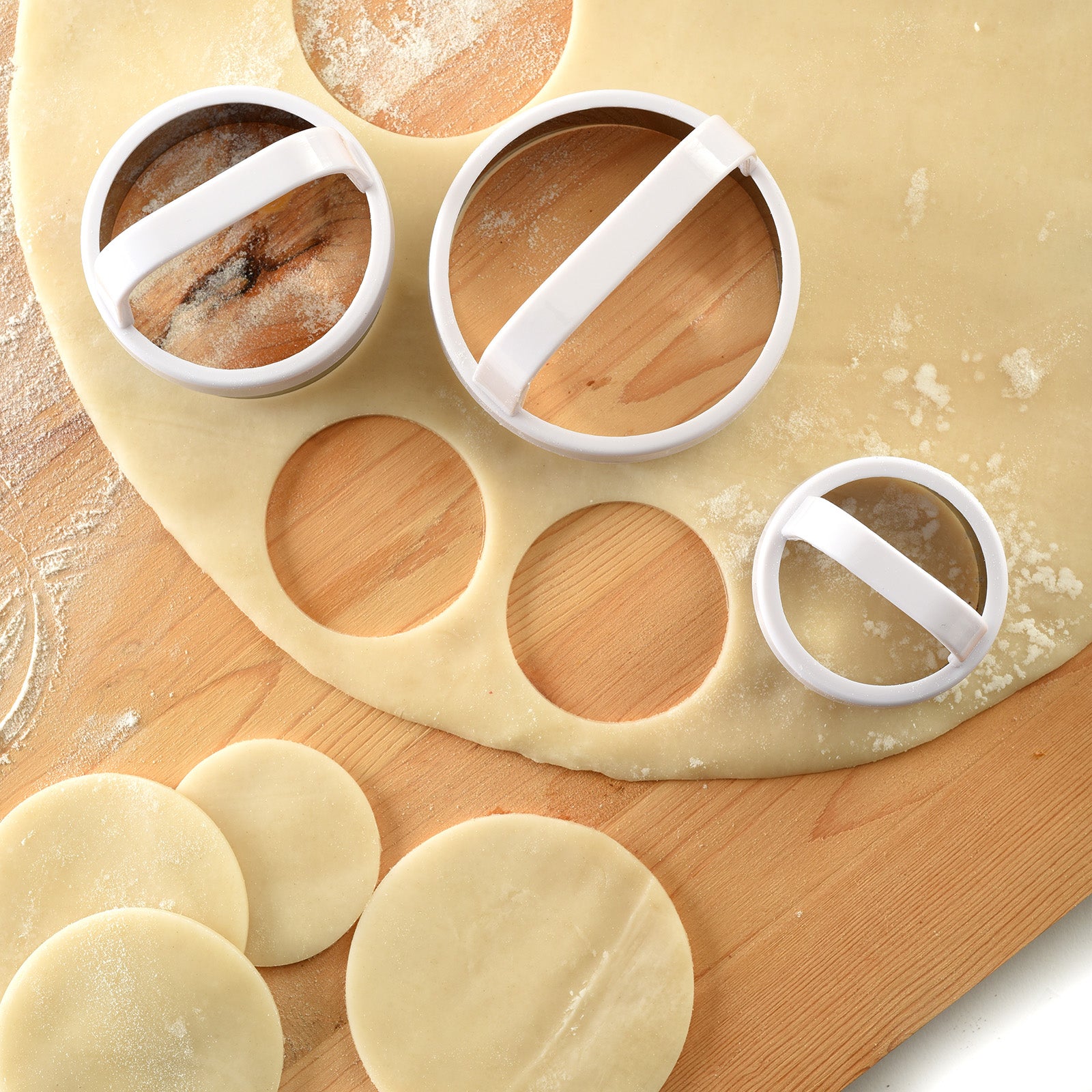 Norpro Biscuit/Cookie Cutters, Set of 3 – Stainless Steel, Round, Fluted & Straight Edge