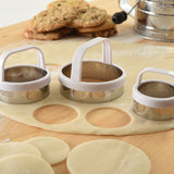 Norpro Biscuit/Cookie Cutters, Set of 3 – Stainless Steel, Round, Fluted & Straight Edge