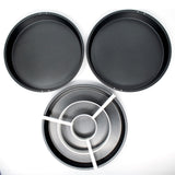 Norpro Checkerboard Cake Pan Set, 4-Piece Baking Kit with 3 Nonstick Pans and Batter Divider