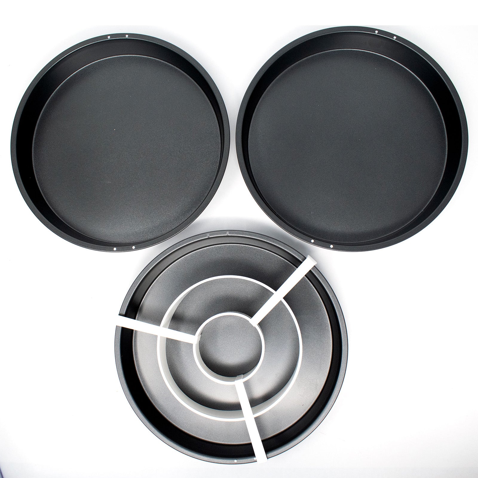 Norpro Checkerboard Cake Pan Set, 4-Piece Baking Kit with 3 Nonstick Pans and Batter Divider