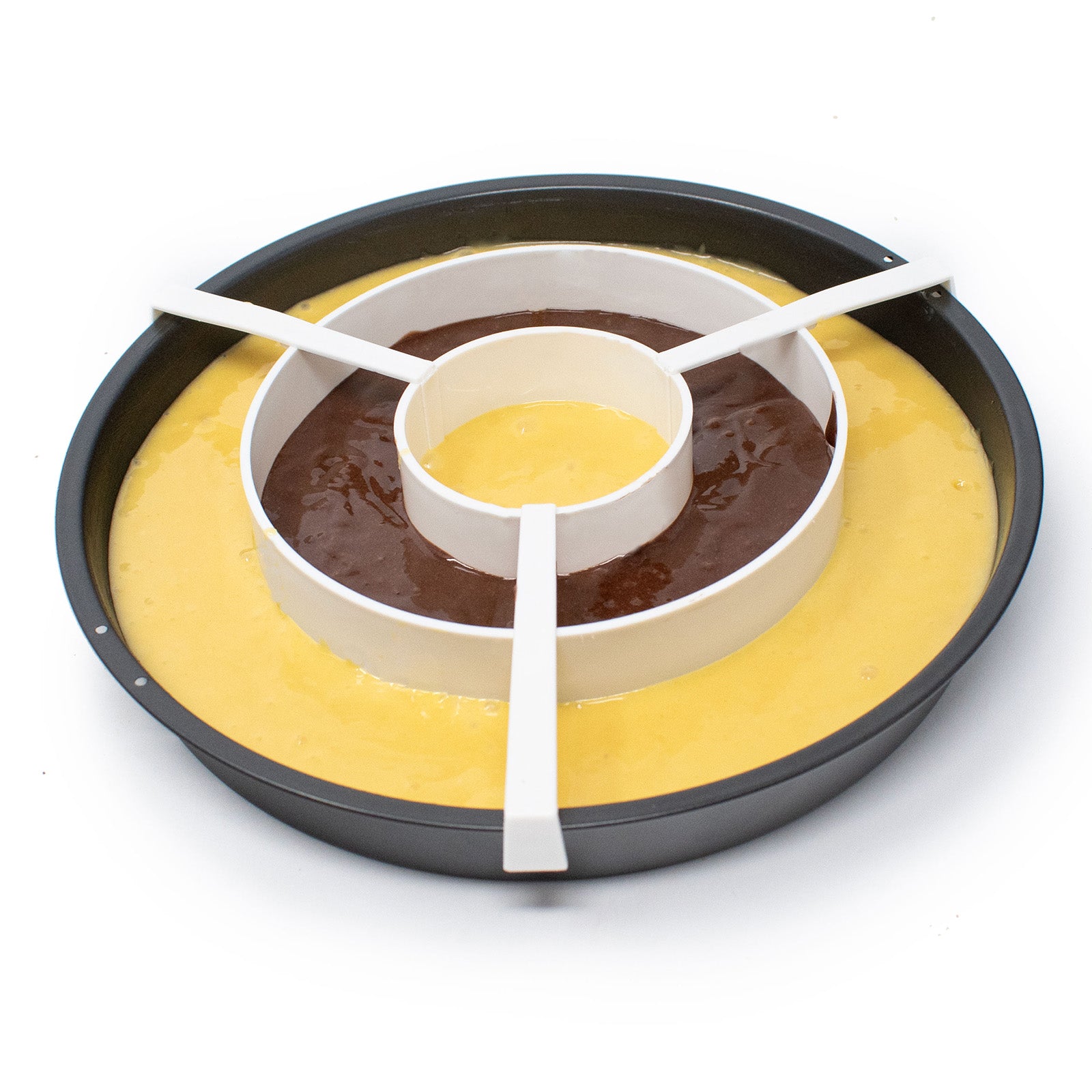 Norpro Checkerboard Cake Pan Set, 4-Piece Baking Kit with 3 Nonstick Pans and Batter Divider