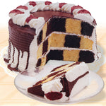 Norpro Checkerboard Cake Pan Set, 4-Piece Baking Kit with 3 Nonstick Pans and Batter Divider
