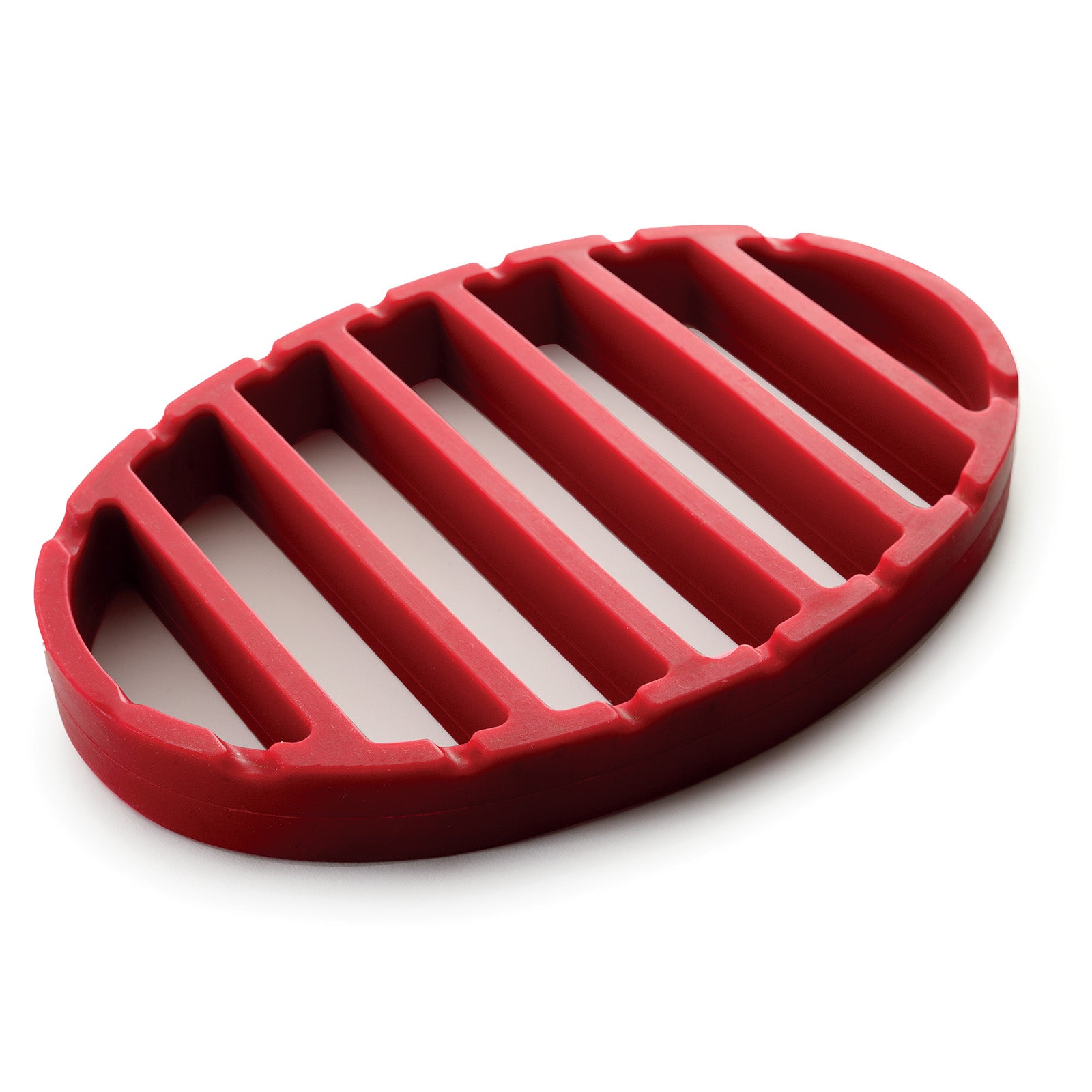 Norpro Oval Silicone Roast Rack, Red, 9 x 6 Inch