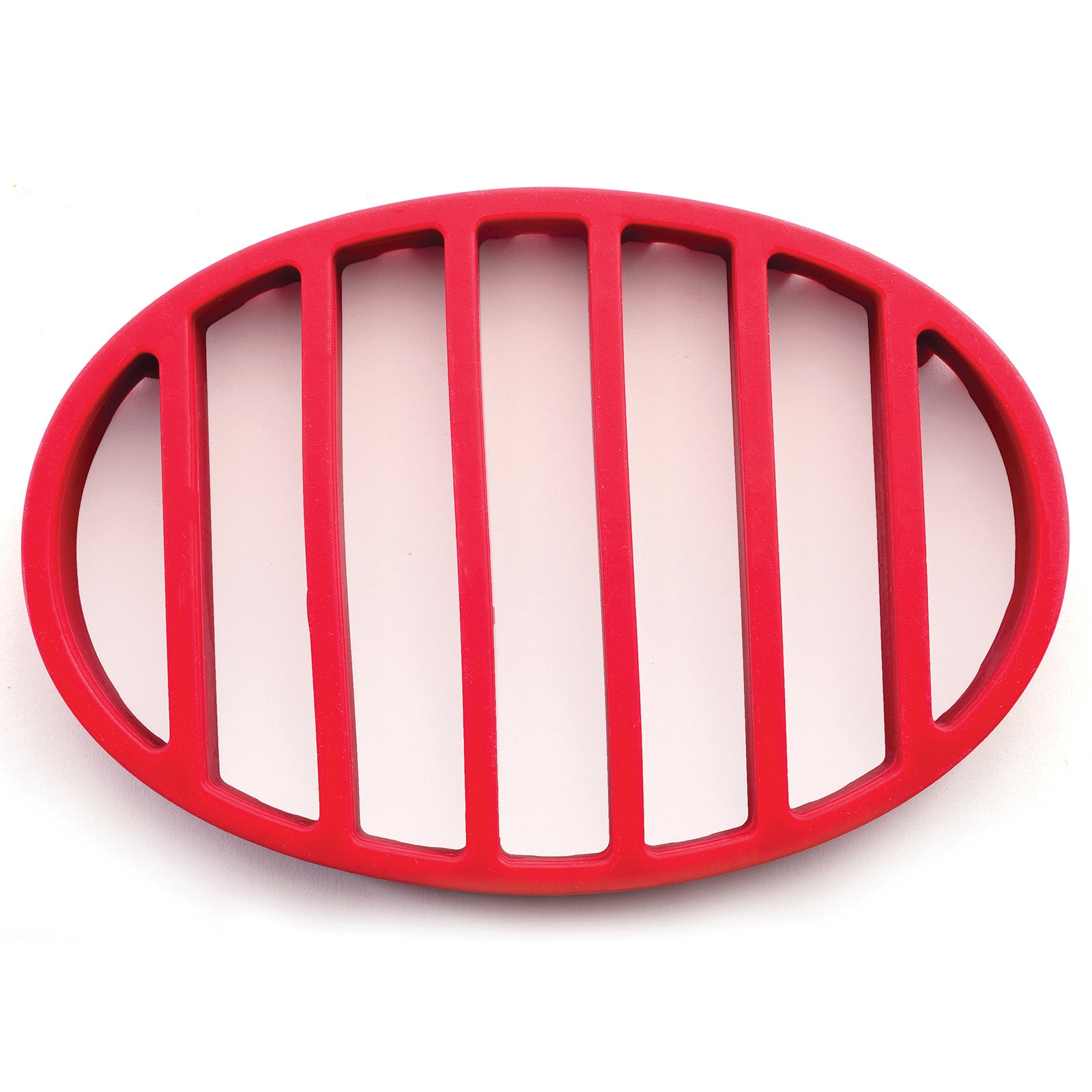 Norpro Oval Silicone Roast Rack, Red, 9 x 6 Inch