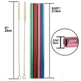 Norpro 8.625-Inch Metallic Smoothie Drinking Straws with Cleaning Brushes, Set of 4