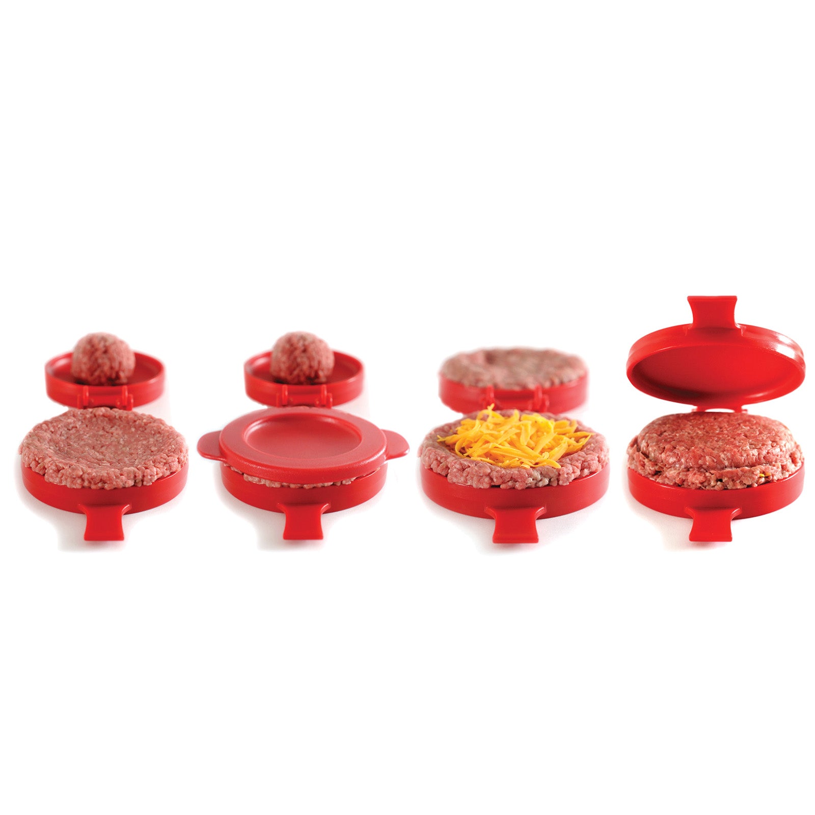 Norpro Nonstick Stuffed Burger Maker, Red