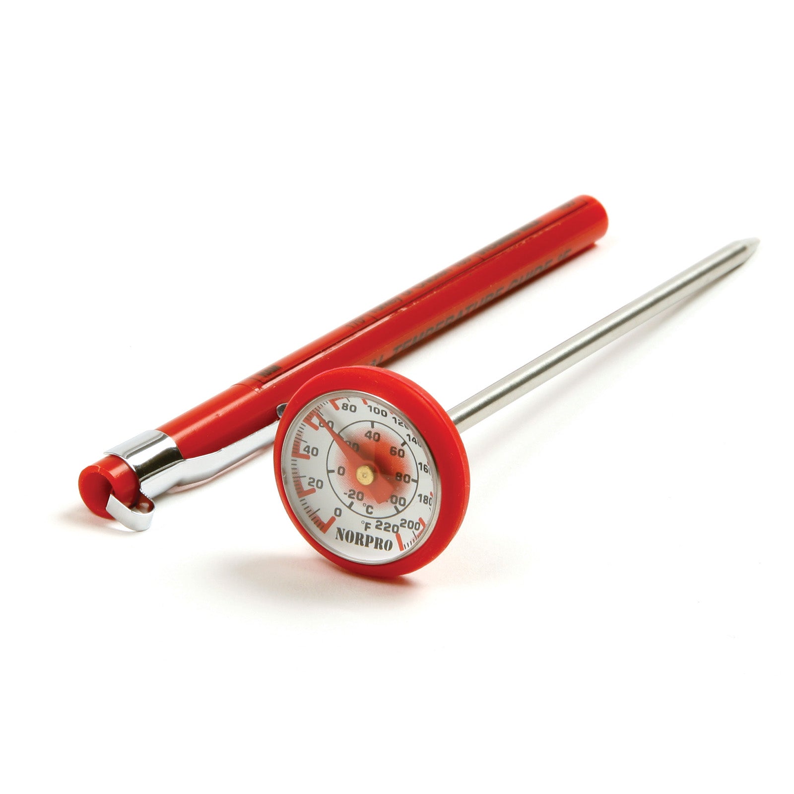 Norpro Soft Grip Silicone Instant Read Thermometer, Red, 1 Inch Dial