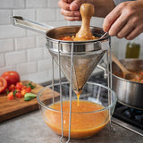 Norpro Stainless Steel Chinois with Chromed Steel Stand and Rubberwood Pestle, 3 Piece Set