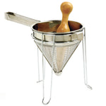 Norpro Stainless Steel Chinois with Chromed Steel Stand and Rubberwood Pestle, 3 Piece Set