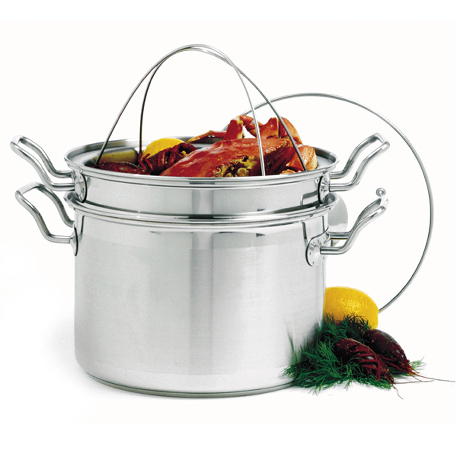 Norpro Krona 8 Quart Steamer and Cooker Set with Steamer and Pasta Strainer, Stainless Steel