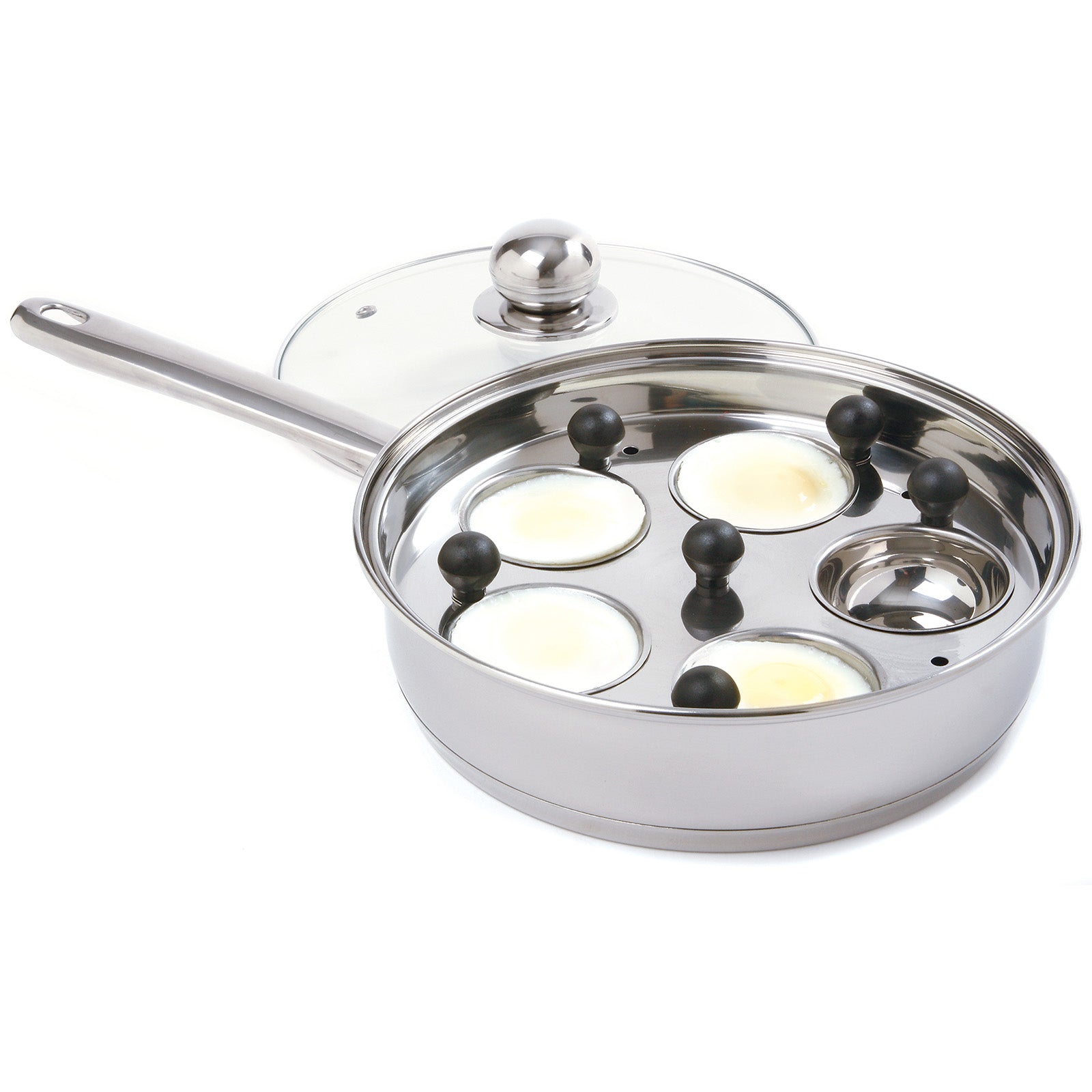 Norpro Stainless Steel Egg Poacher Skillet Set with 5 Poaching Cups