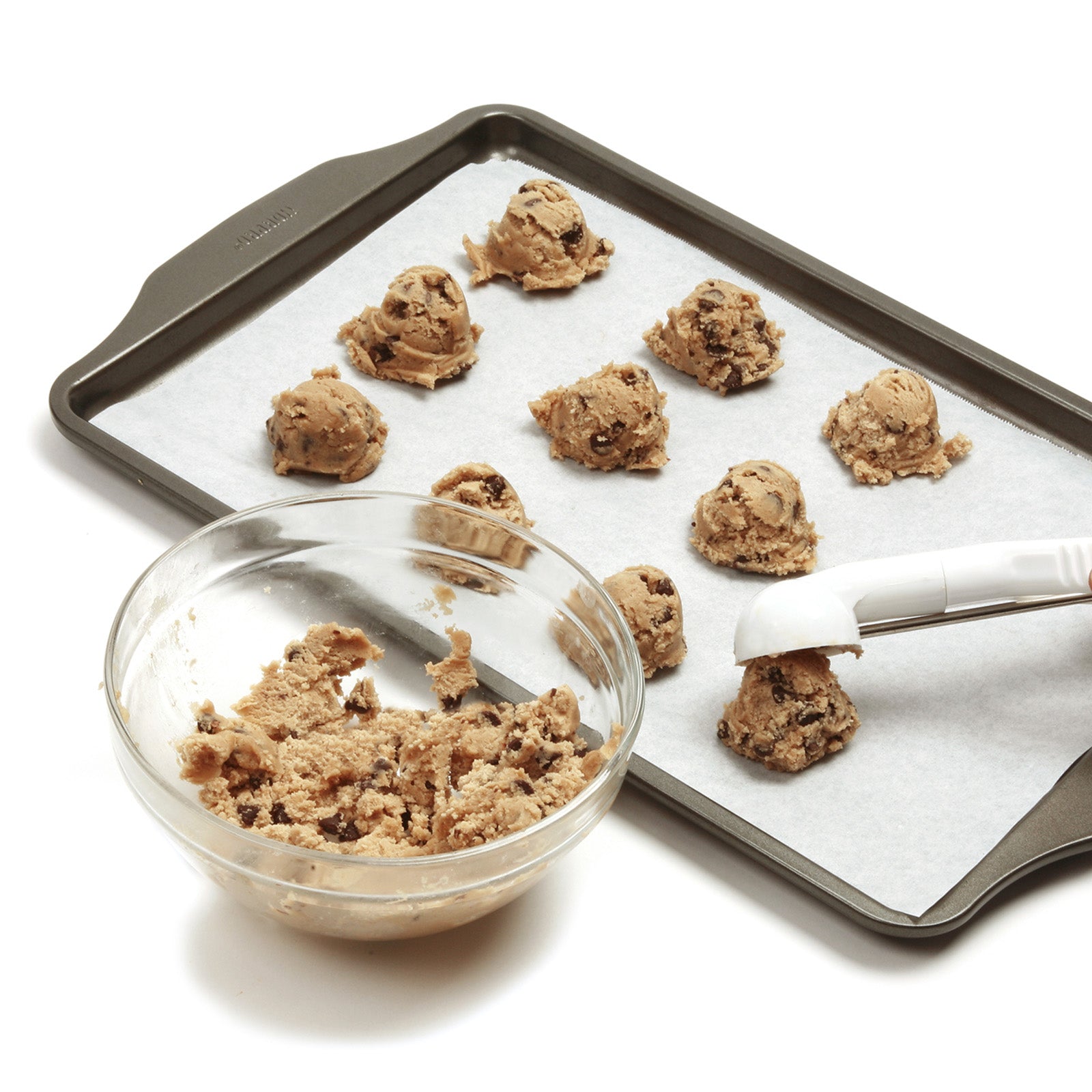 Norpro Ice Cream and Cookie Scoop – White Handle, Spring Action Release